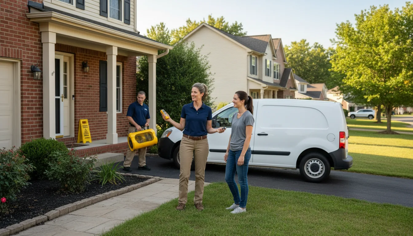 Residential water damage restoration in Rushville, IL